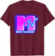 MTV Bright Neon Glow Logo Retro T-Shirt - T-Shirt | Maroon