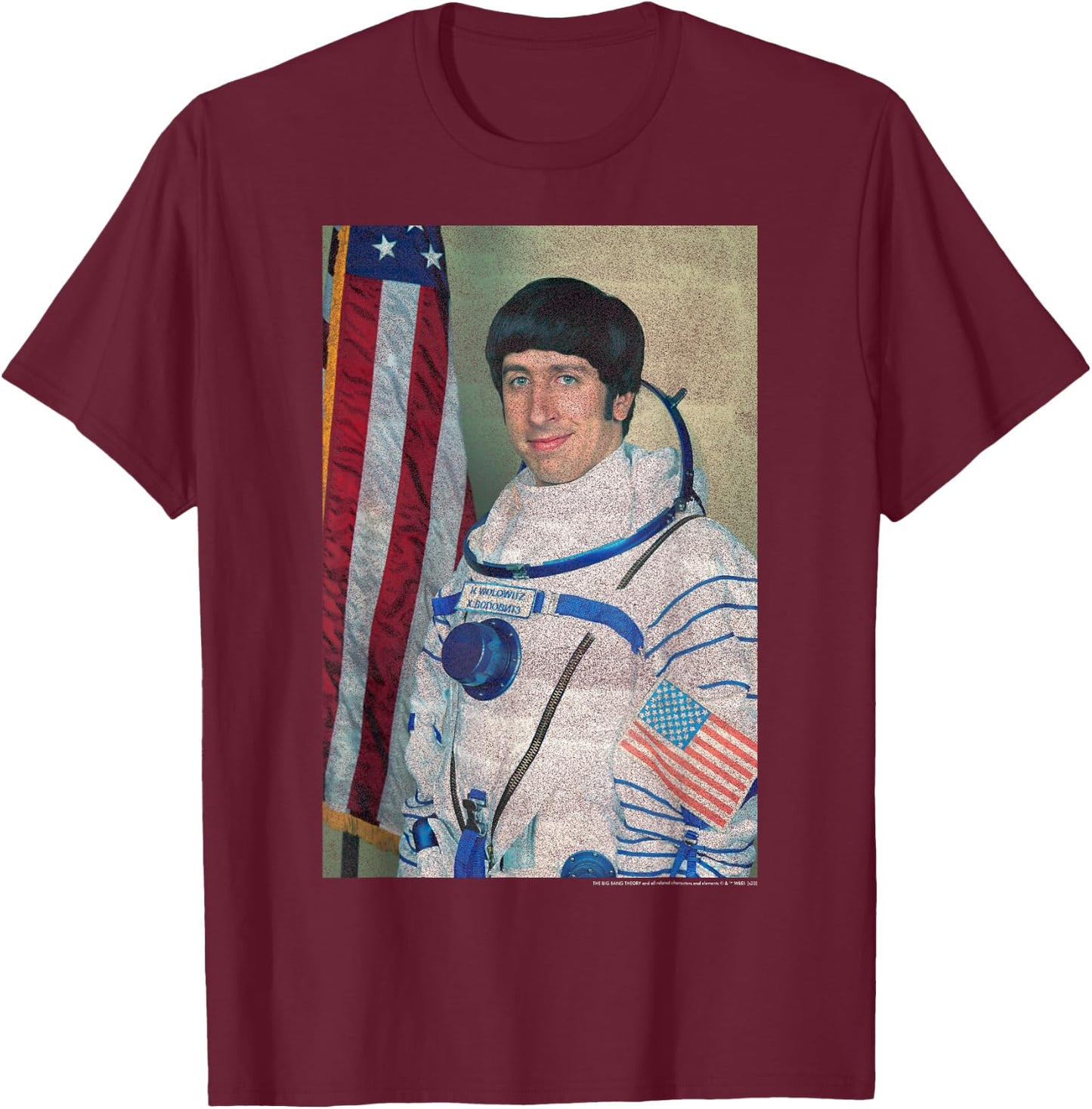 The Big Bang Theory Howard Wolowitz Space Suit Portrait T-Shirt - T-Shirt | Maroon