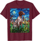 German Short Hair Pointer Starry Night Dog Art by Aja T-Shirt - T-Shirt | Maroon