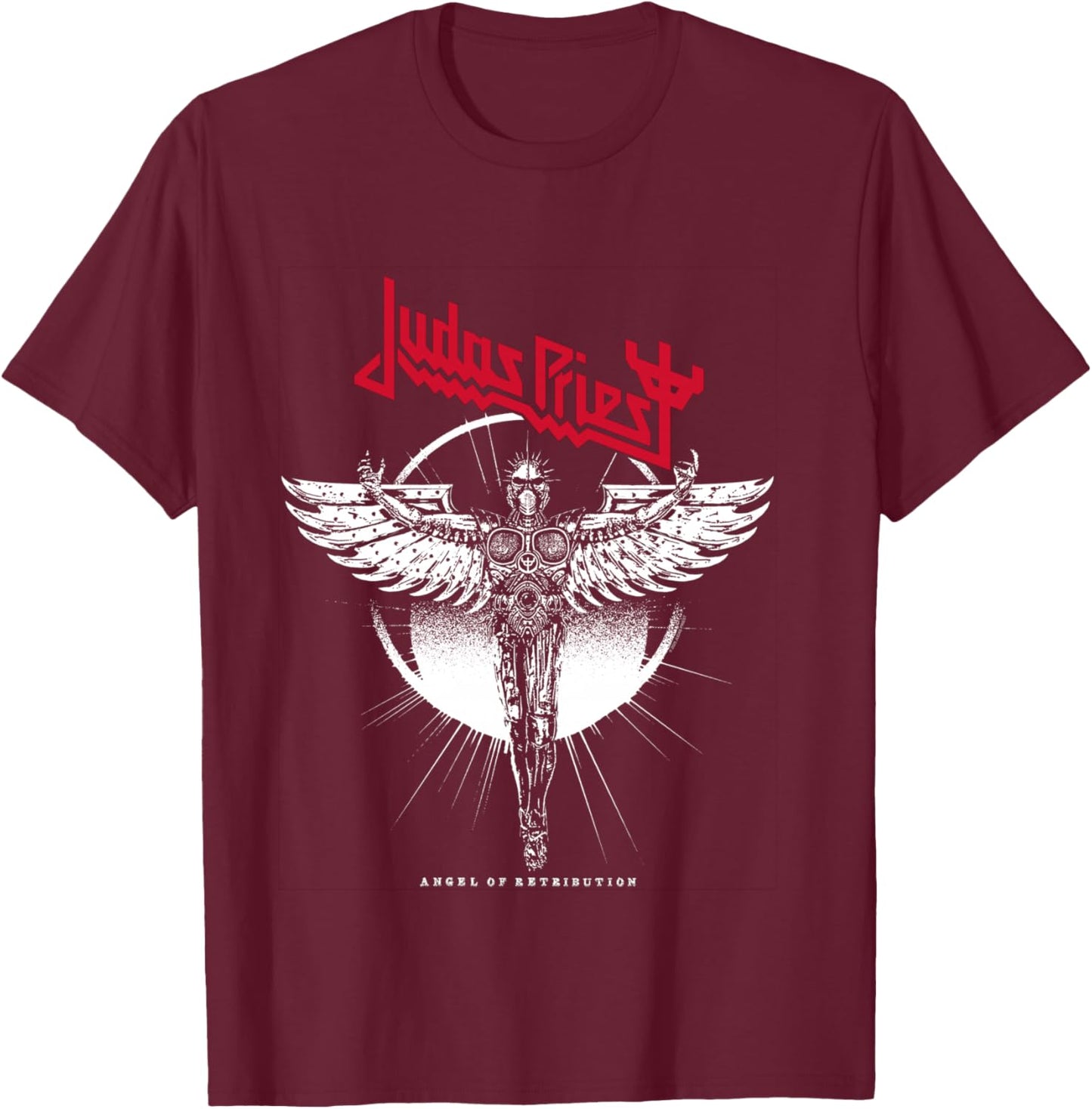 Judas Priest – Angel Rising Red Logo T-Shirt - T-Shirt | Maroon