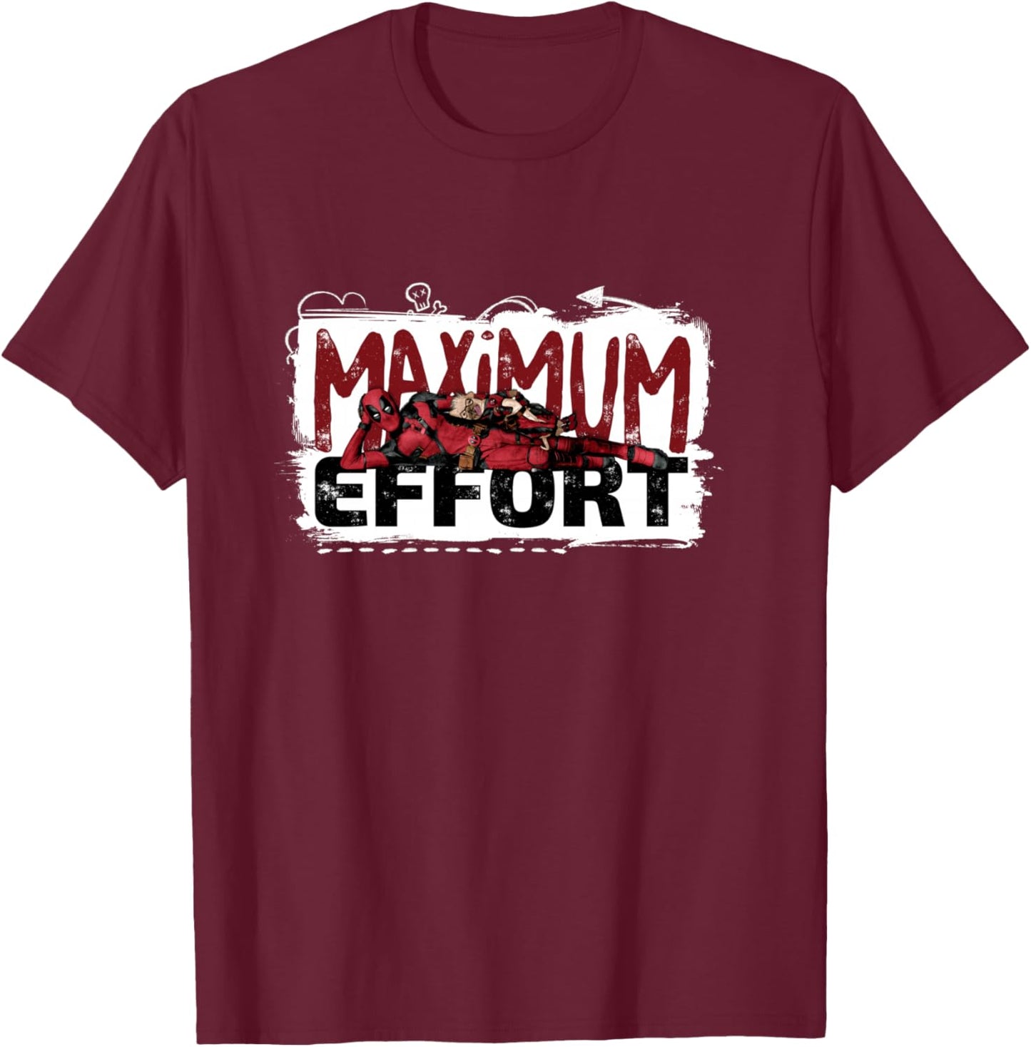 Marvel Studios Deadpool & Wolverine Dogpool Maximum Effort T-Shirt - T-Shirt | Maroon