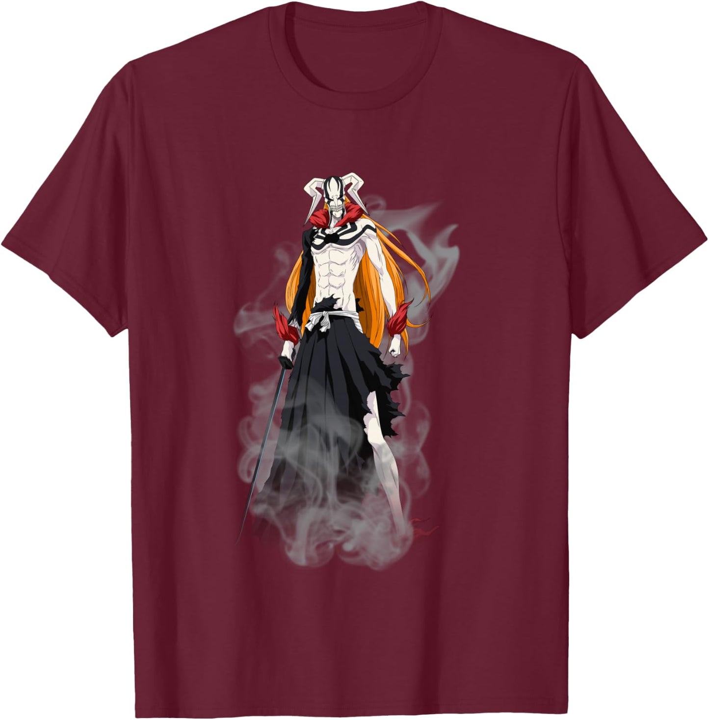 Bleach New Hollow Ichigo Creepy Form Anime T-Shirt - T-Shirt | Maroon