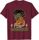 Praying Black Woman Afro Christian Sayings Prayer Warrior T-Shirt - T-Shirt | Maroon
