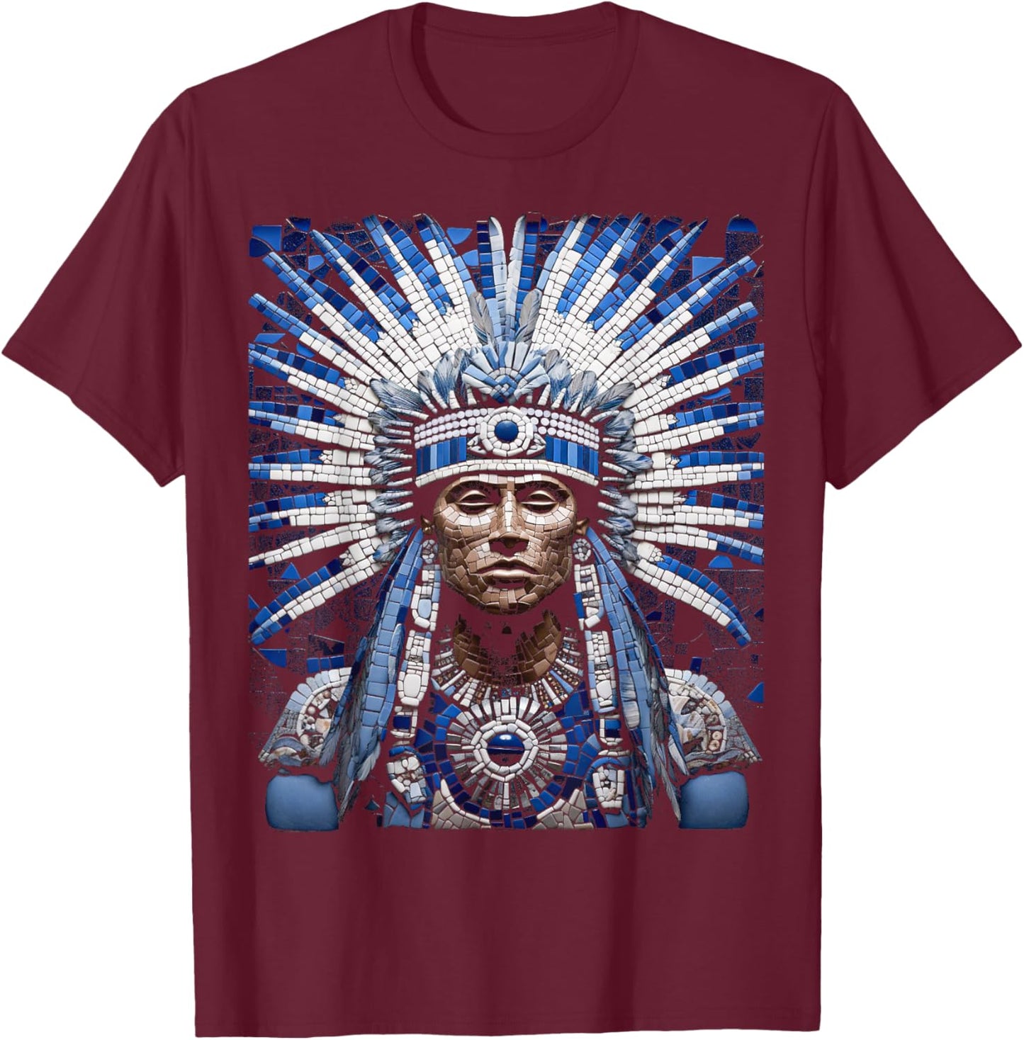 Native American Indian Design Warrior Native American T-Shirt - T-Shirt | Maroon