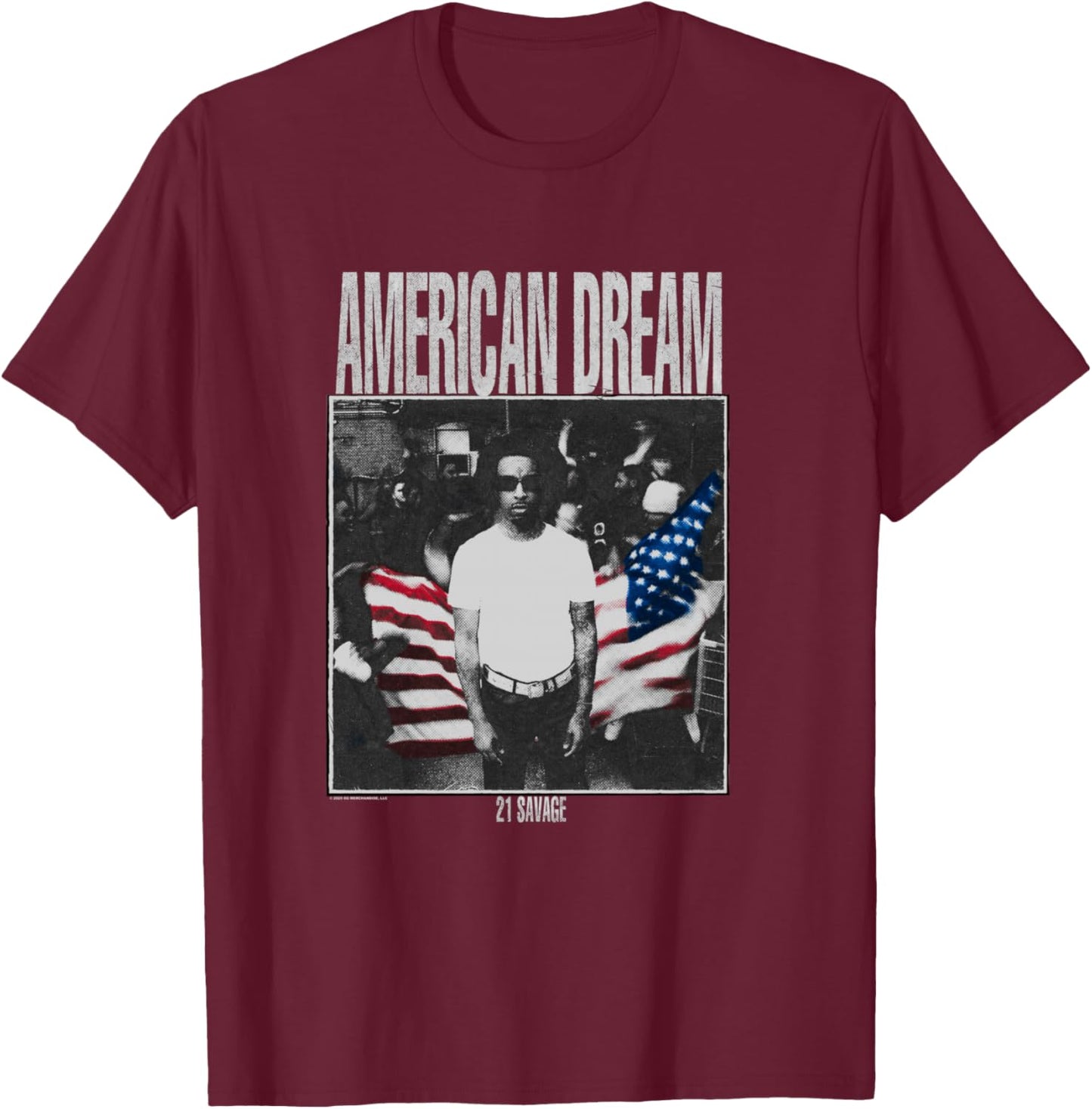 21 Savage American Dream Trap Streetwear Urban T-Shirt - T-Shirt | Maroon