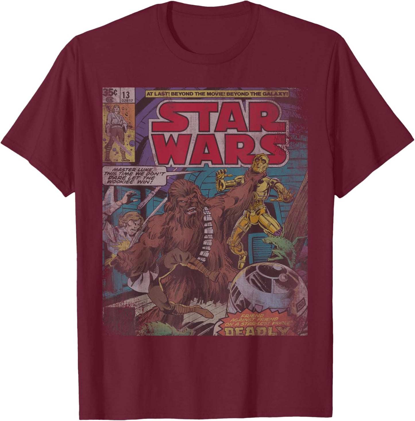 Star Wars Chewbacca Wookiee Win Retro Comic Cover T-Shirt - T-Shirt | Maroon