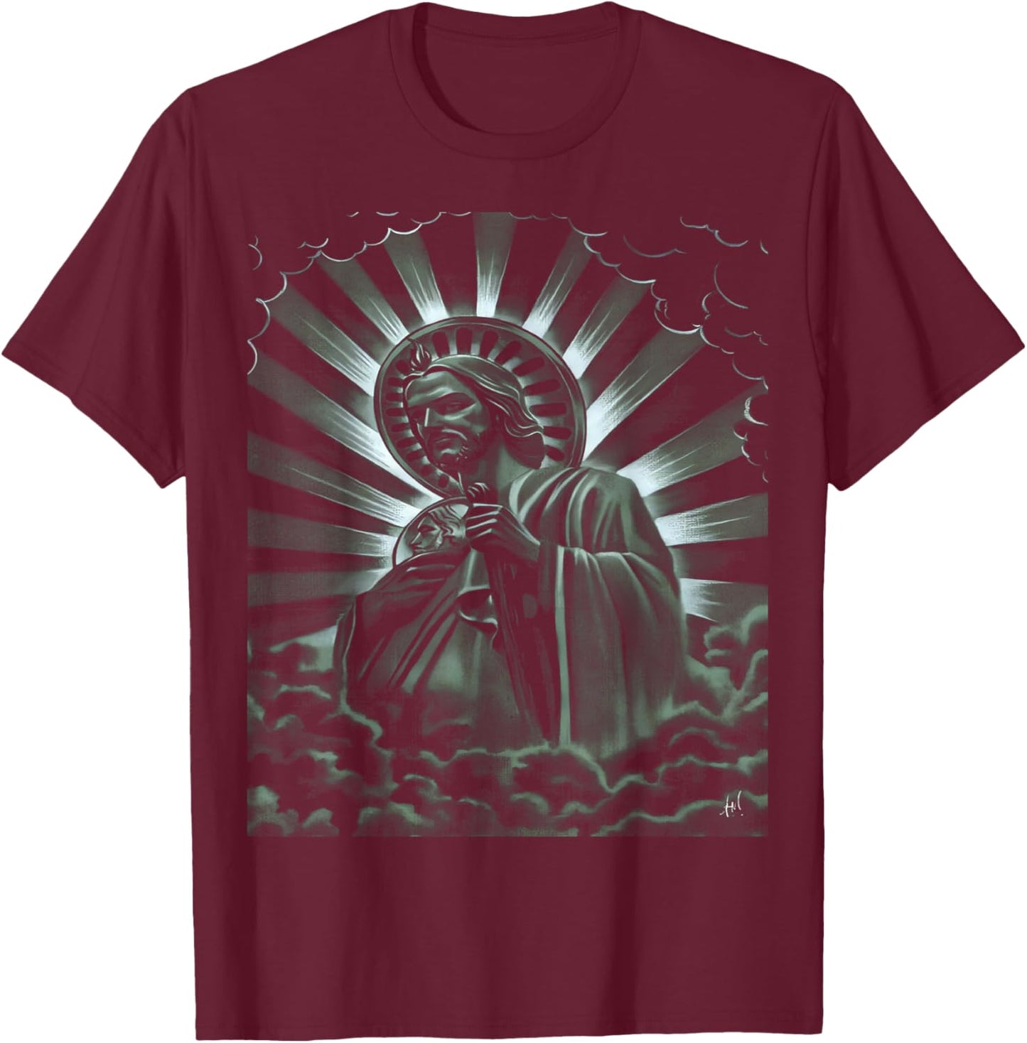 Glorioso apóstol San Judas Tadeo Milagroso Mexicans Catholic T-Shirt - T-Shirt | Maroon