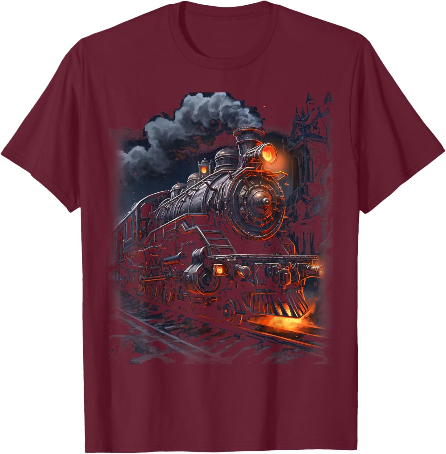 Steam Engine Train Steam Train Locomotive vintage Train T-Shirt - T-Shirt | Maroon
