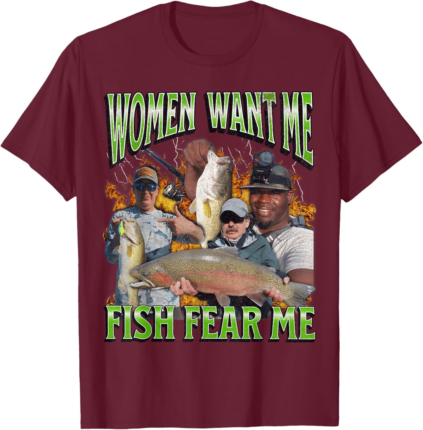 MildlyPerturbed Women's Fishing Graphic - Black, Short Sleeve, Small, Adult, -Adults, Family, Friends, Sports Enthusiasts, Fishing Enthusiasts, , Young Adults, Small Size T-Shirt - T-Shirt | Maroon