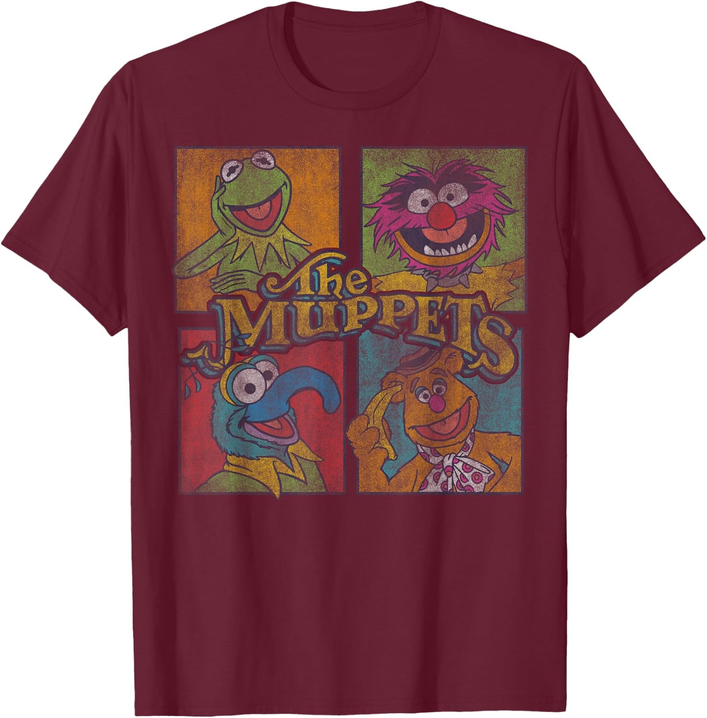 Disney Muppets Group Shot Box Up T-Shirt - T-Shirt | Maroon