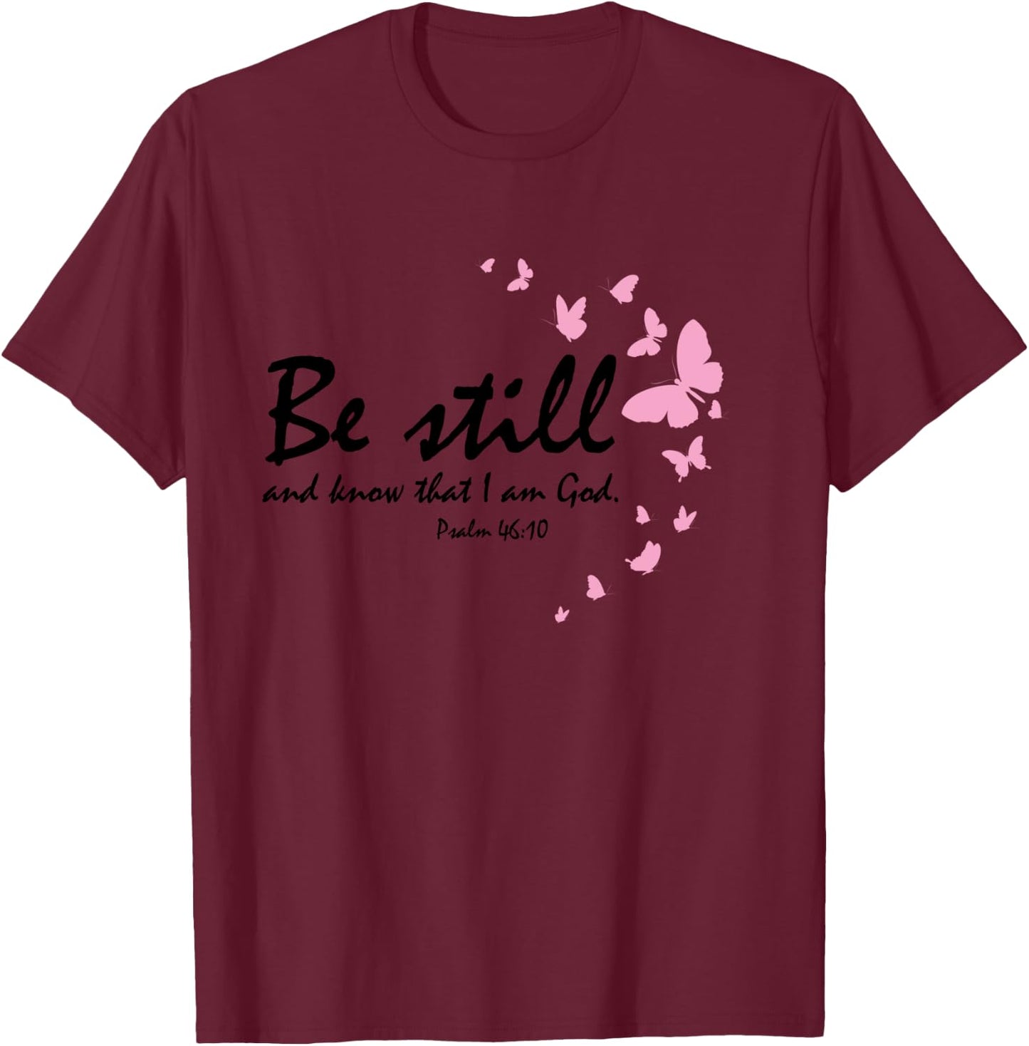 Christian Religious Butterflies Bible Verses Sayings Women T-Shirt - T-Shirt | Maroon