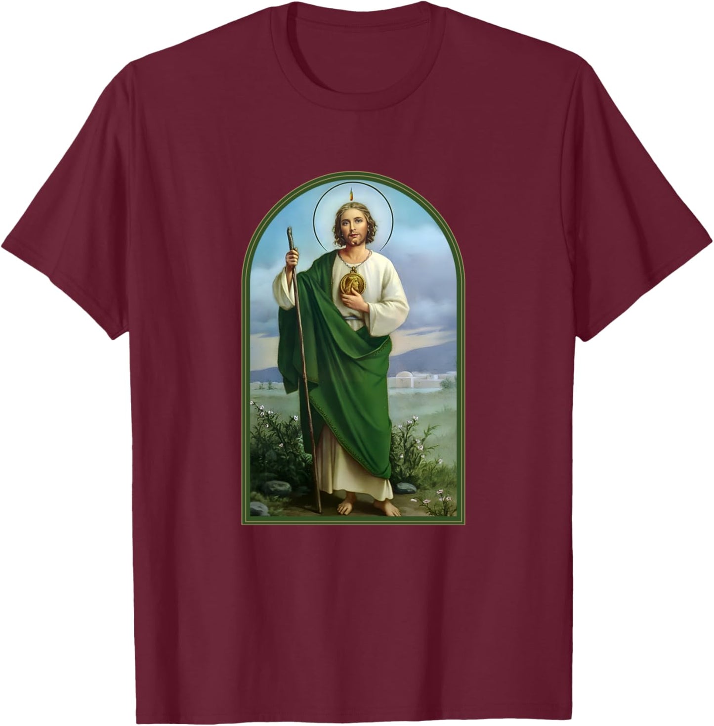 San Judas Tadeo Saint Jude Thaddeus T-Shirt - T-Shirt | Maroon