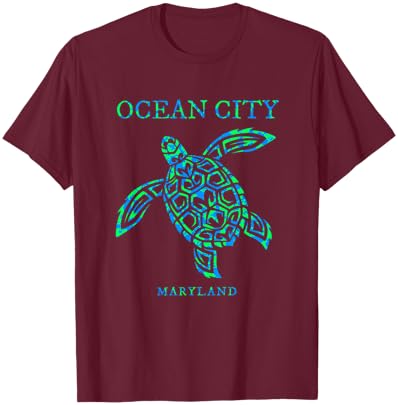 Ocean City Maryland Sea Turtle Souvenir T-Shirt - T-Shirt | Maroon