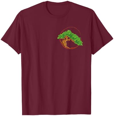 Funny Plant Lover & Gifts Bonsai Tree Logo Miniature Plants Trees Japanese Gardening T-Shirt - T-Shirt | Maroon