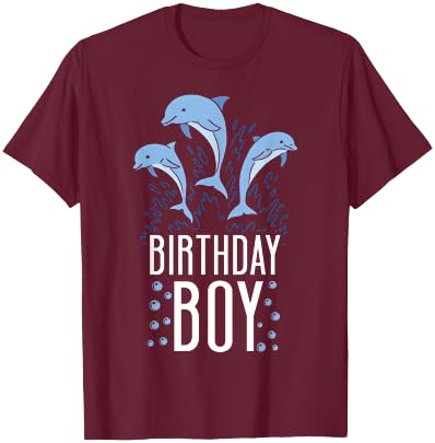 Dolphin Birthday Birthday Boy T-Shirt - T-Shirt | Maroon