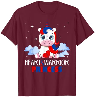 Heart Warrior Princess CHD Congenital Heart Defect Awareness T-Shirt - T-Shirt | Maroon