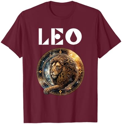 Cool Leo Zodiac Horoscope Astrology , Small, Black T-Shirt - T-Shirt | Maroon