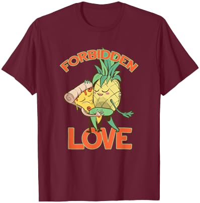 Funny Pineapple Pizza Forbidden Love Graphic Design T-Shirt - T-Shirt | Maroon