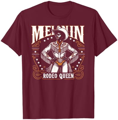 Melanin Rodeo Queen, Country African American Cowgirl T-Shirt - T-Shirt | Maroon