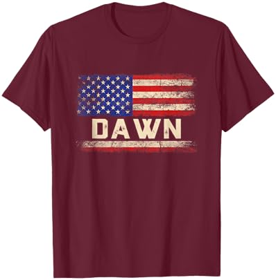 Dawn First Name Shirt Dawn Name American Flag Women Kids Men T-Shirt - T-Shirt | Maroon