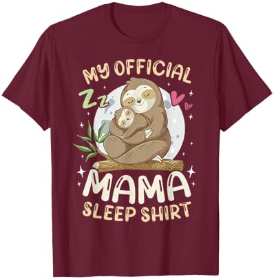 Best Mum, Sweet Sloth Family, Mother's Day T-Shirt - T-Shirt | Maroon