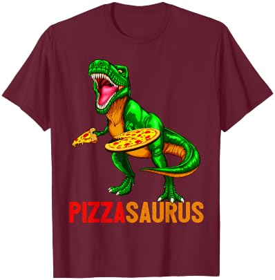 Dinosaur T Rex Pizza Shirt Pizzasaurus Party Gift Men Boys T-Shirt - T-Shirt | Maroon