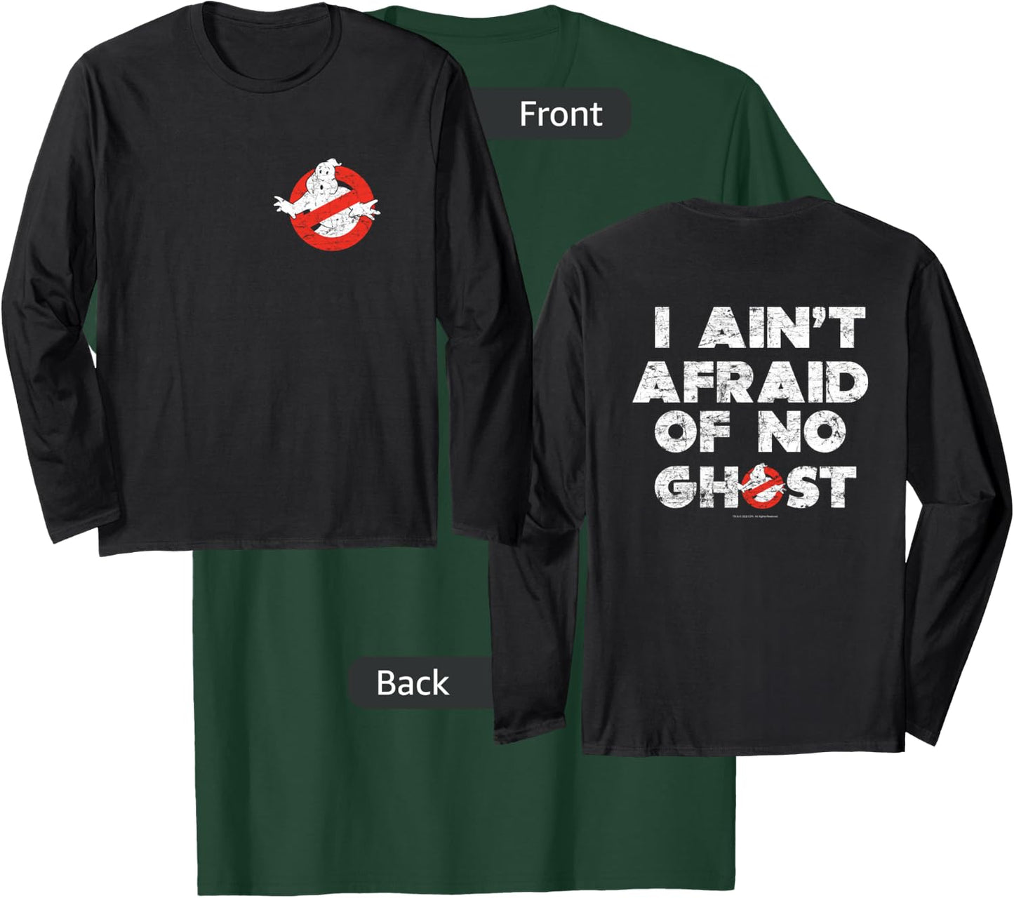 Ghostbusters Front and Back I Ain't Afraid Distressed Movie T-Shirt - T-Shirt | Forest