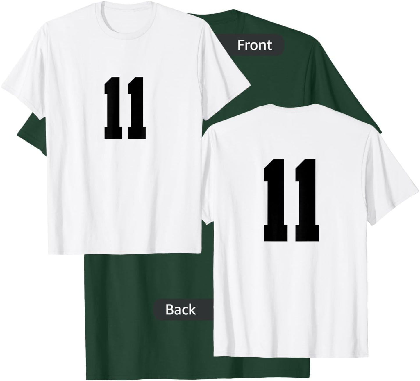 Number 11 ( on Front / Back) Sports Team Jersey Number T-Shirt - T-Shirt | Forest