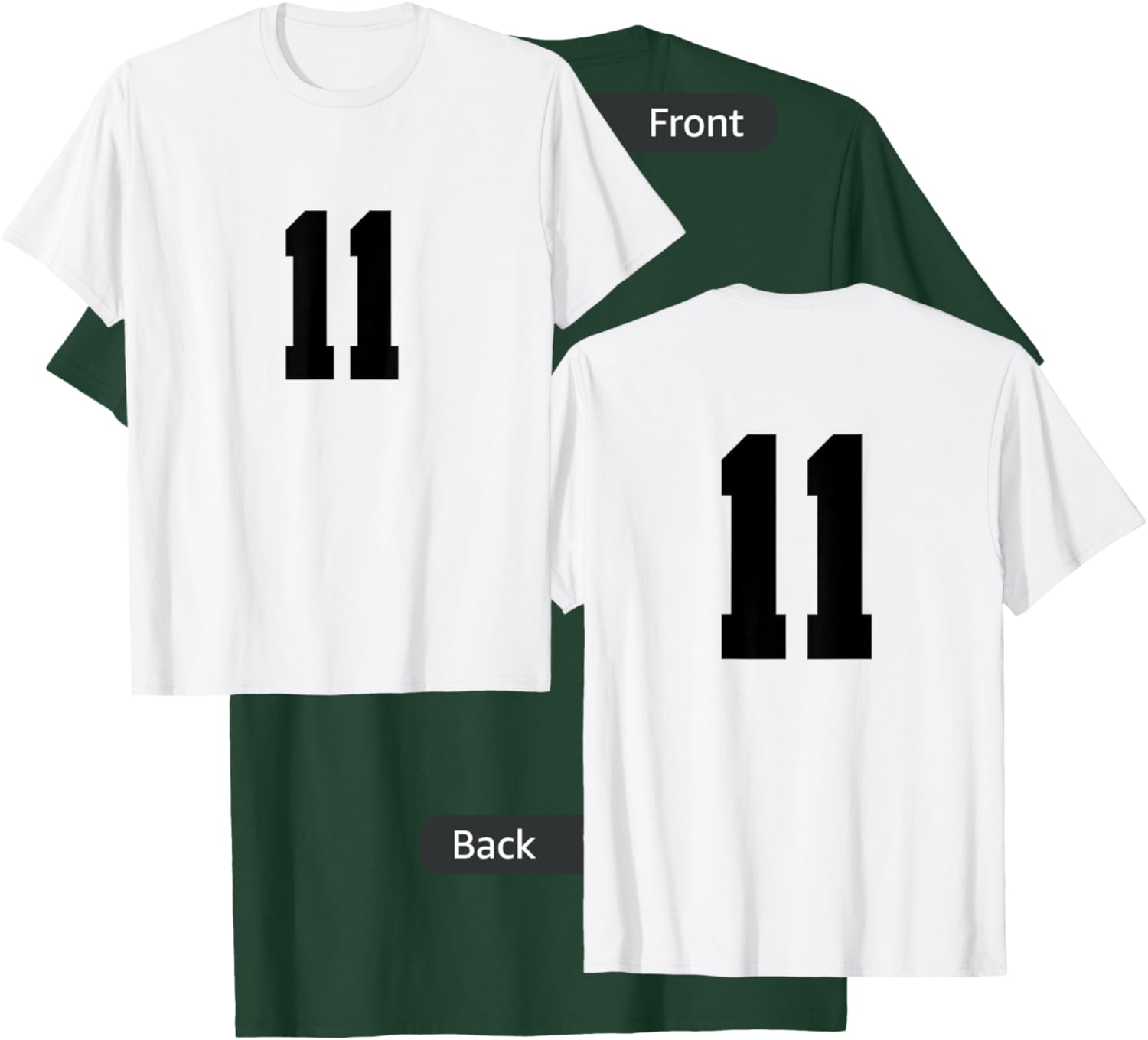 Number 11 ( on Front / Back) Sports Team Jersey Number T-Shirt - T-Shirt | Forest