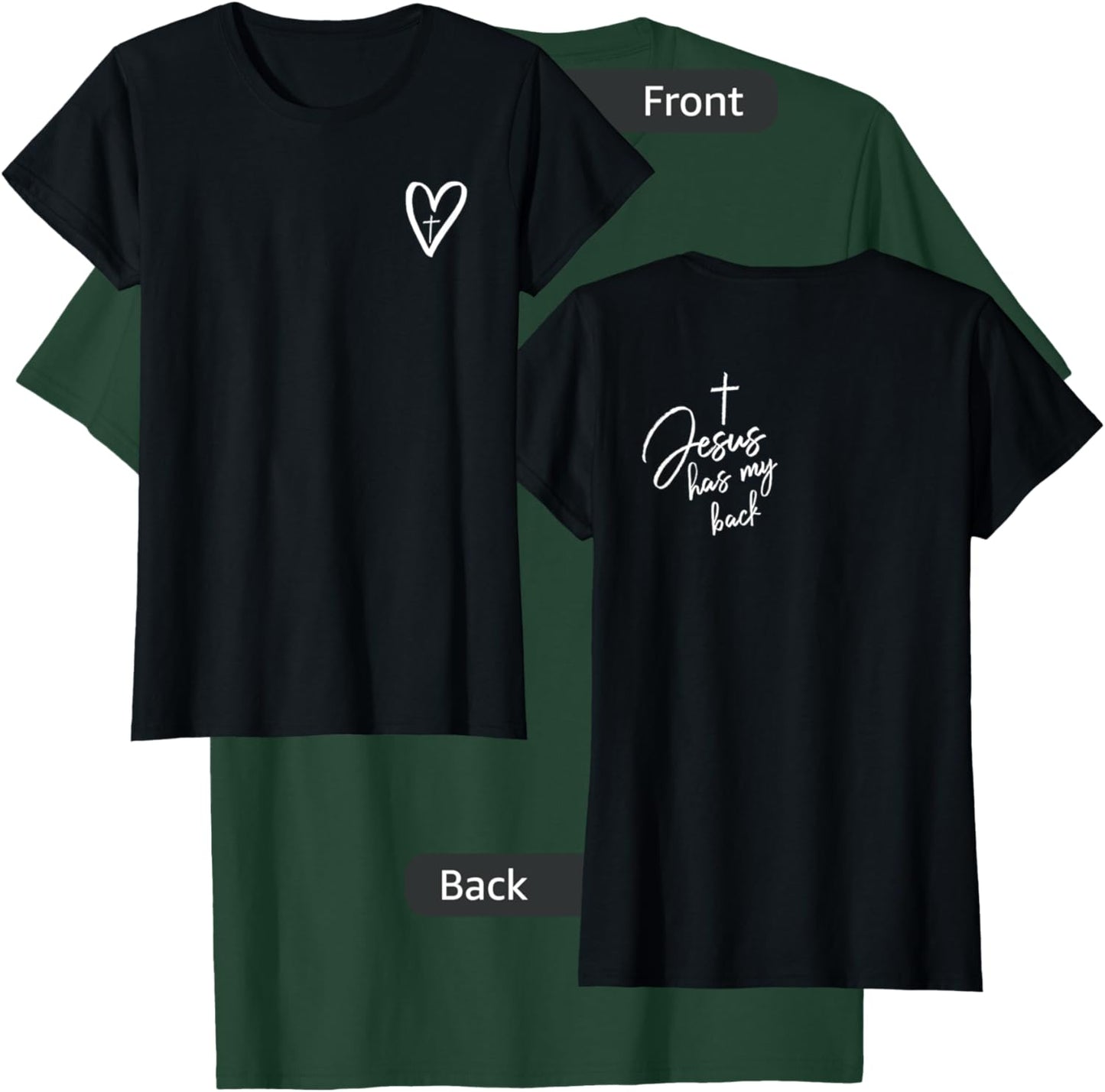 Jesus has my back Christian Mom Jesus Redeemed TWO SIDED T-Shirt - T-Shirt | Forest