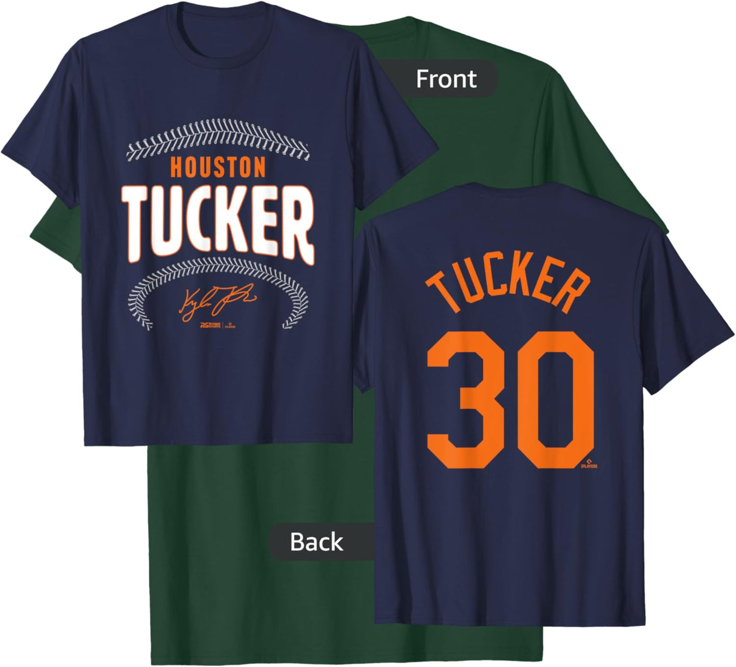 Kyle Tucker Houston Baseball Name & Number (Front & Back) T-Shirt - T-Shirt | Forest