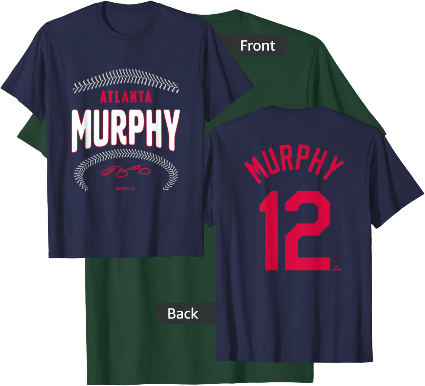 Sean Murphy Atlanta Baseball Name & Number (Front & Back) T-Shirt - T-Shirt | Forest