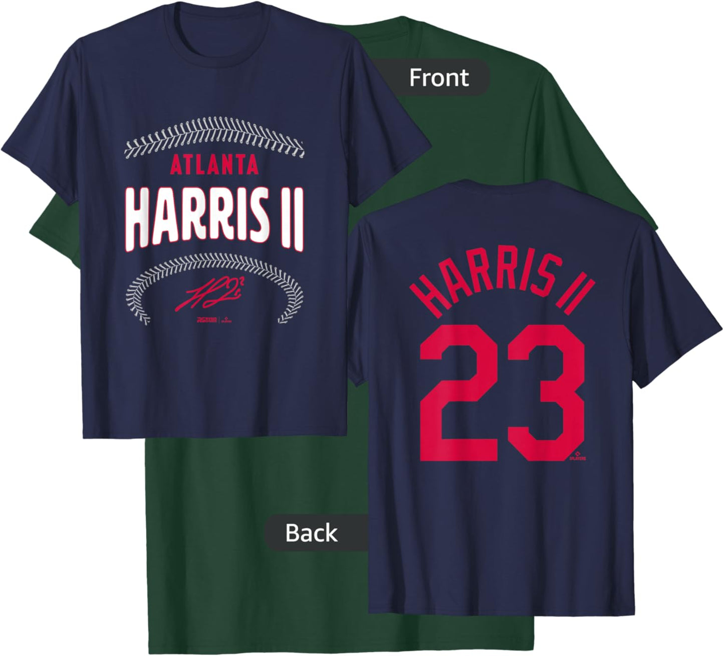 Michael Harris II Atlanta Name & Number (Front & Back) T-Shirt - T-Shirt | Forest