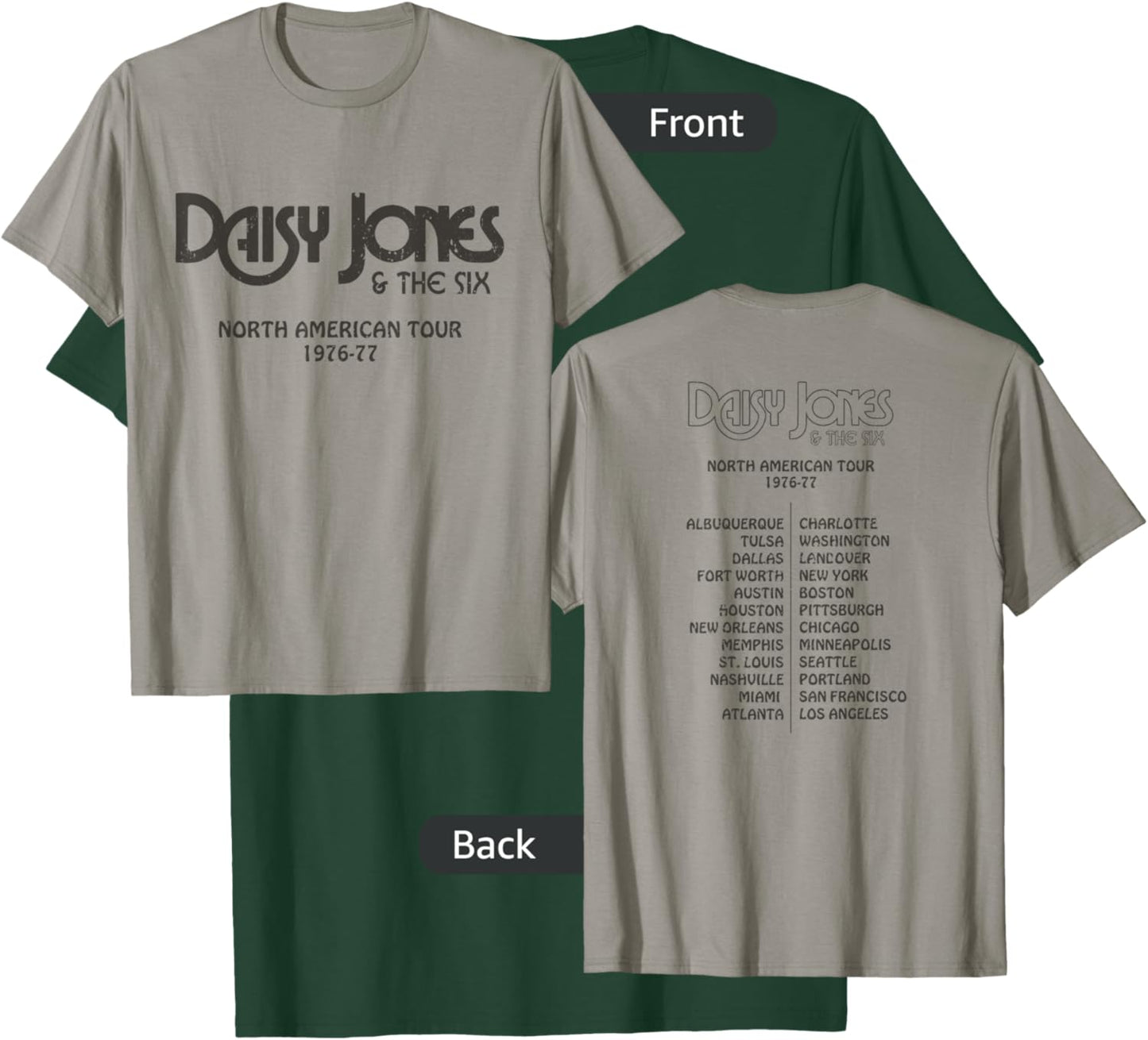 Daisy Jones & the Six - North American Tour 1976-77 Vintage T-Shirt - T-Shirt | Forest