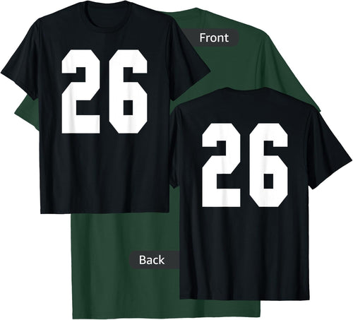 # 26 Team Sports Jersey Front & Back Number Player Fan