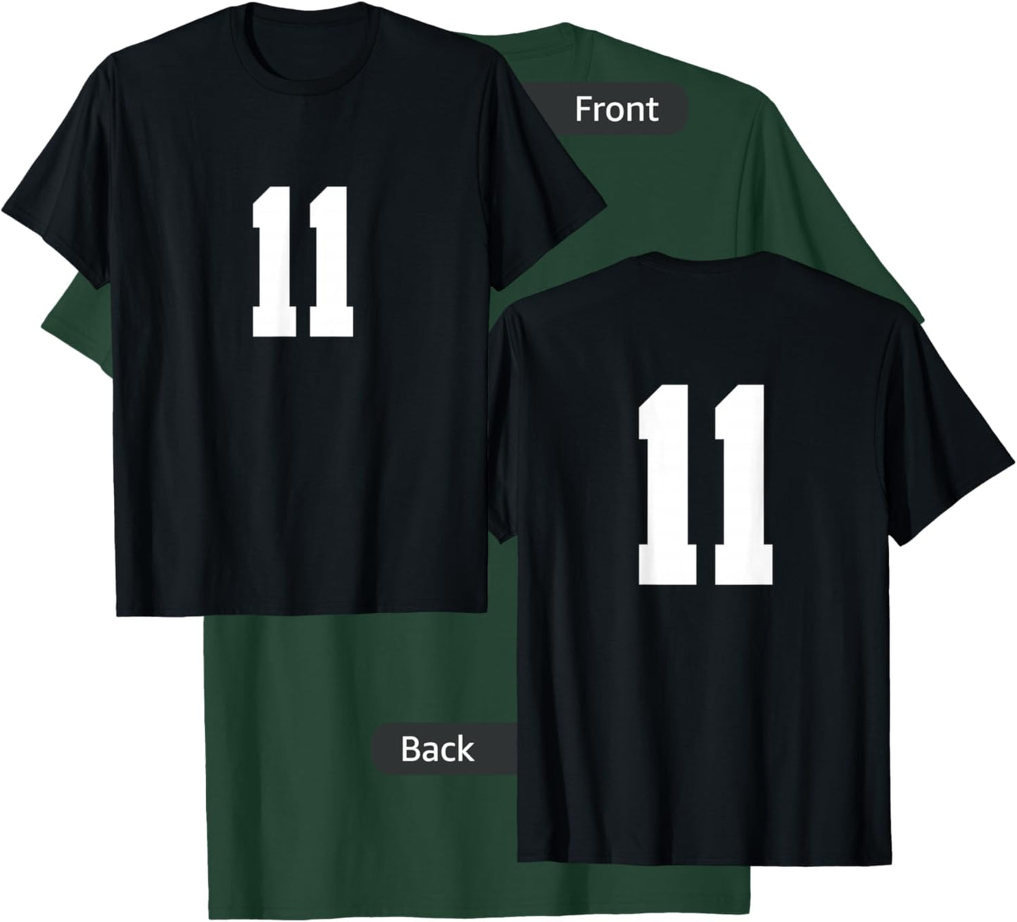 Number 11 (on Front/Back) Sports Team Jersey Number T-Shirt - T-Shirt | Forest