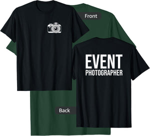 Event Photographer Front- and Back Print T-Shirt - T-Shirt | Forest