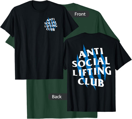 Anti Social Lifting Club: Beast Claws Blue (Front + Back) T-Shirt - T-Shirt | Forest