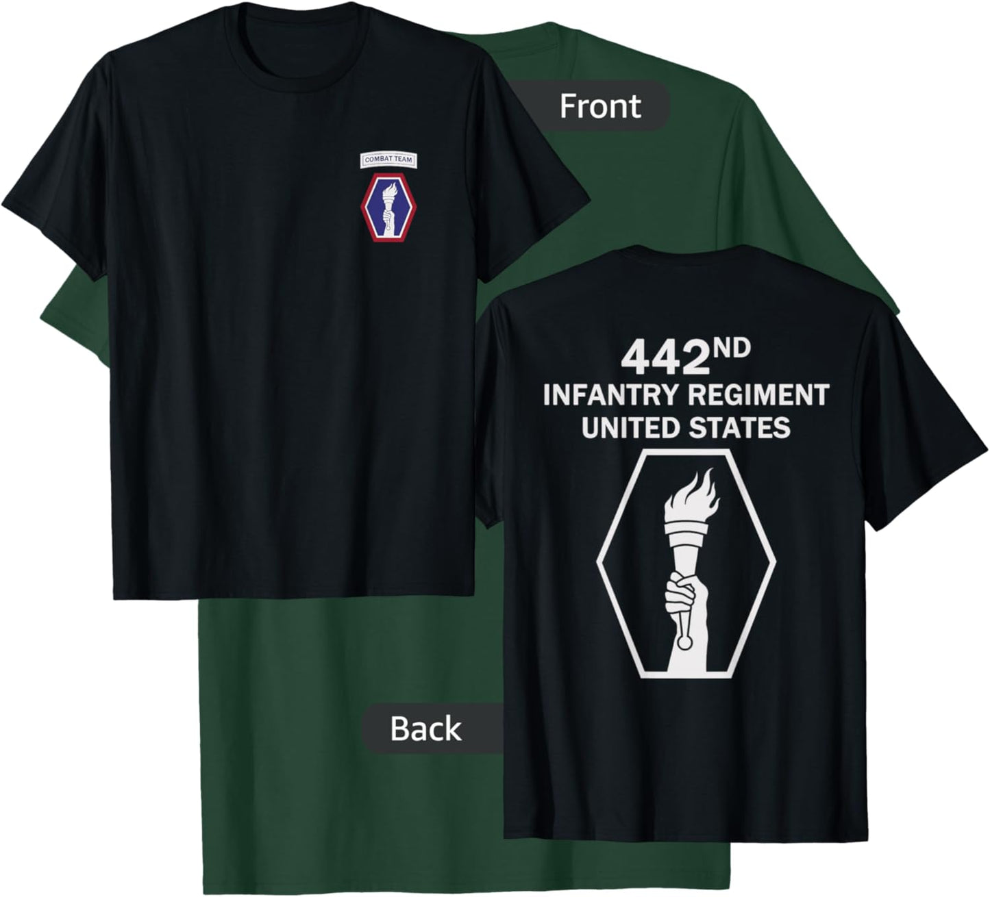442nd Infantry US Military Combat Infantryman WWII Veteran T-Shirt - T-Shirt | Forest