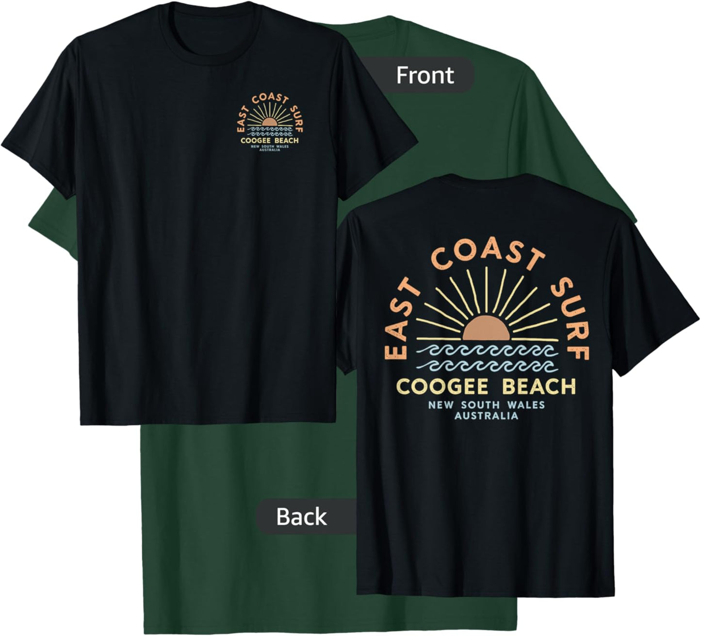 Coogee Beach Australia Souvenir 2-sided T-Shirt - T-Shirt | Forest