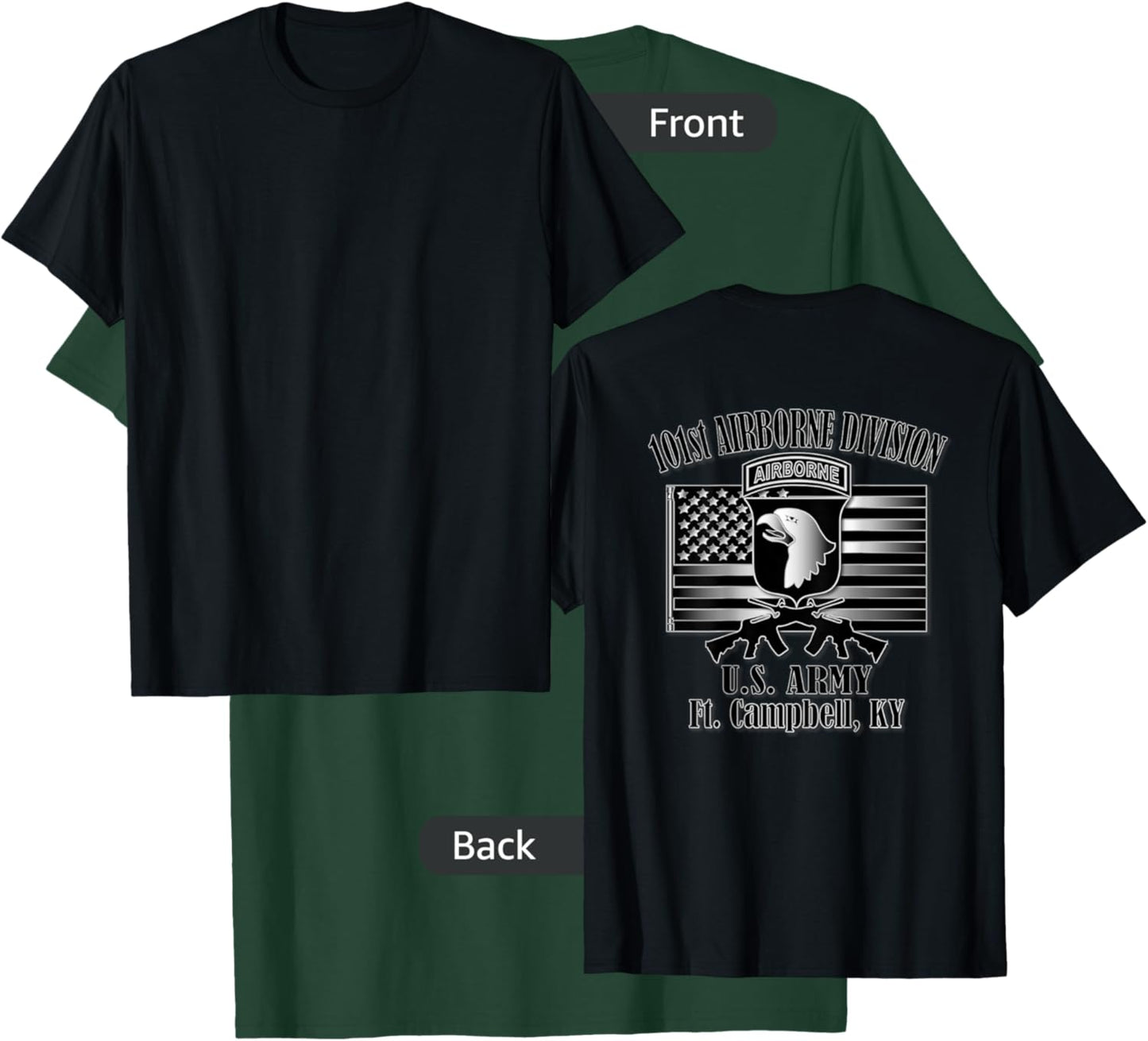 101st Airborne Division (Back Design) T-Shirt - T-Shirt | Forest