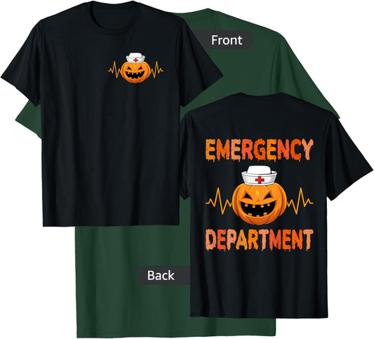 Emergency Department Halloween Emergency Room Nursing Nurse T-Shirt - T-Shirt | Forest