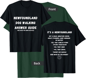 Funny Newfoundland Dog Walking Answer Guide T-Shirt - T-Shirt | Forest