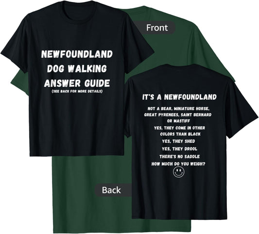 Funny Newfoundland Dog Walking Answer Guide T-Shirt - T-Shirt | Forest
