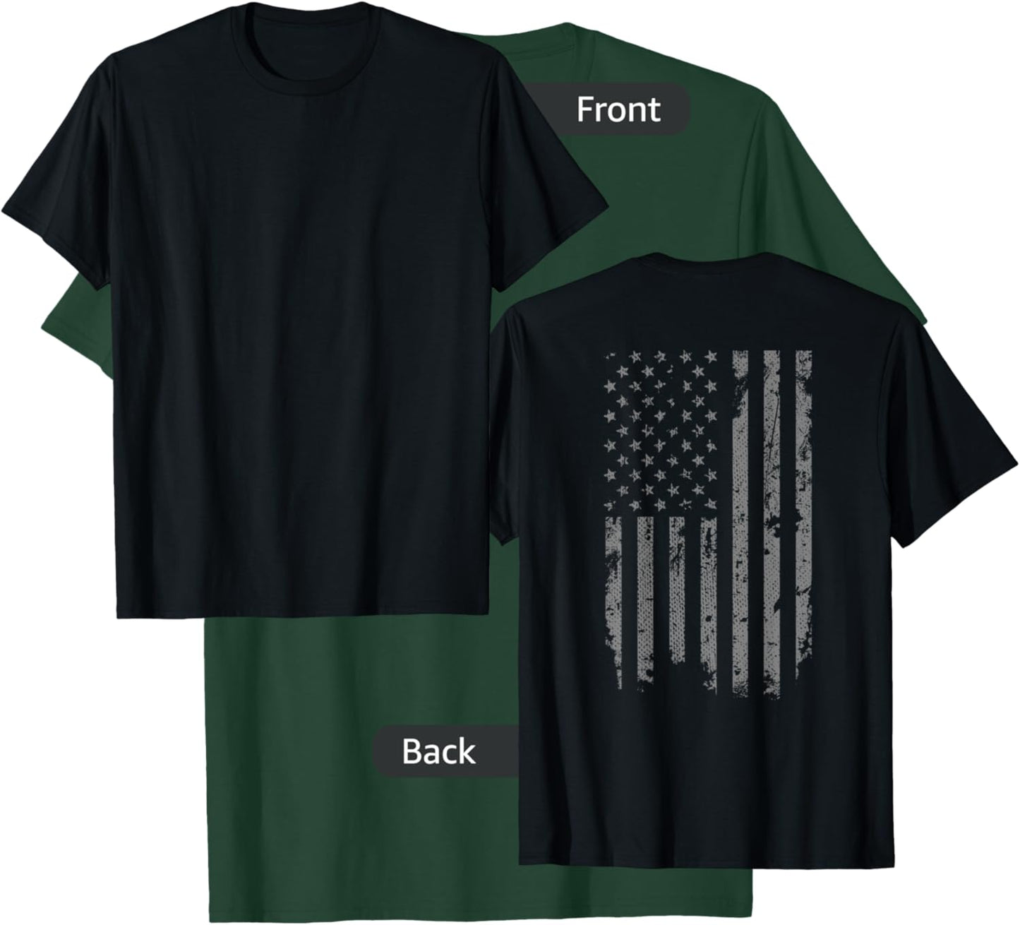 Vintage Distressed American Flag T-Shirt - T-Shirt | Forest