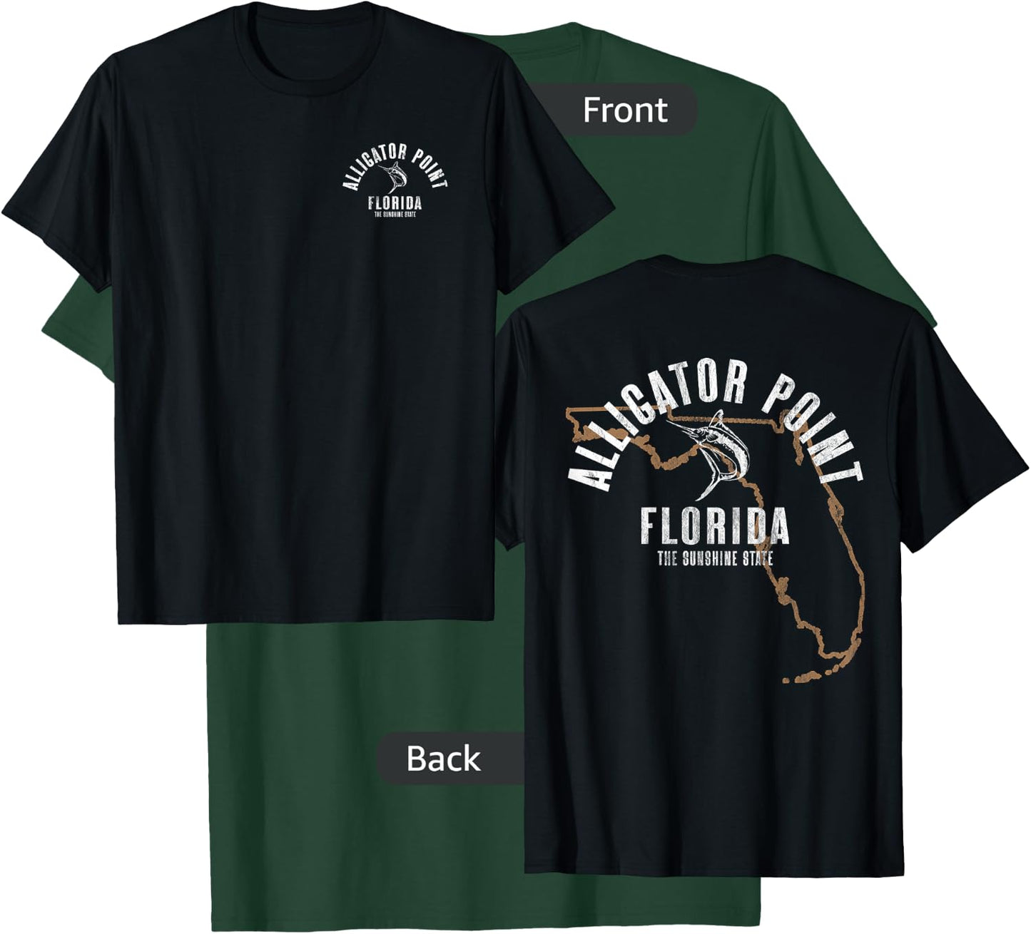 Alligator Point Florida Beach FL Vintage Beach Front & Back T-Shirt - T-Shirt | Forest