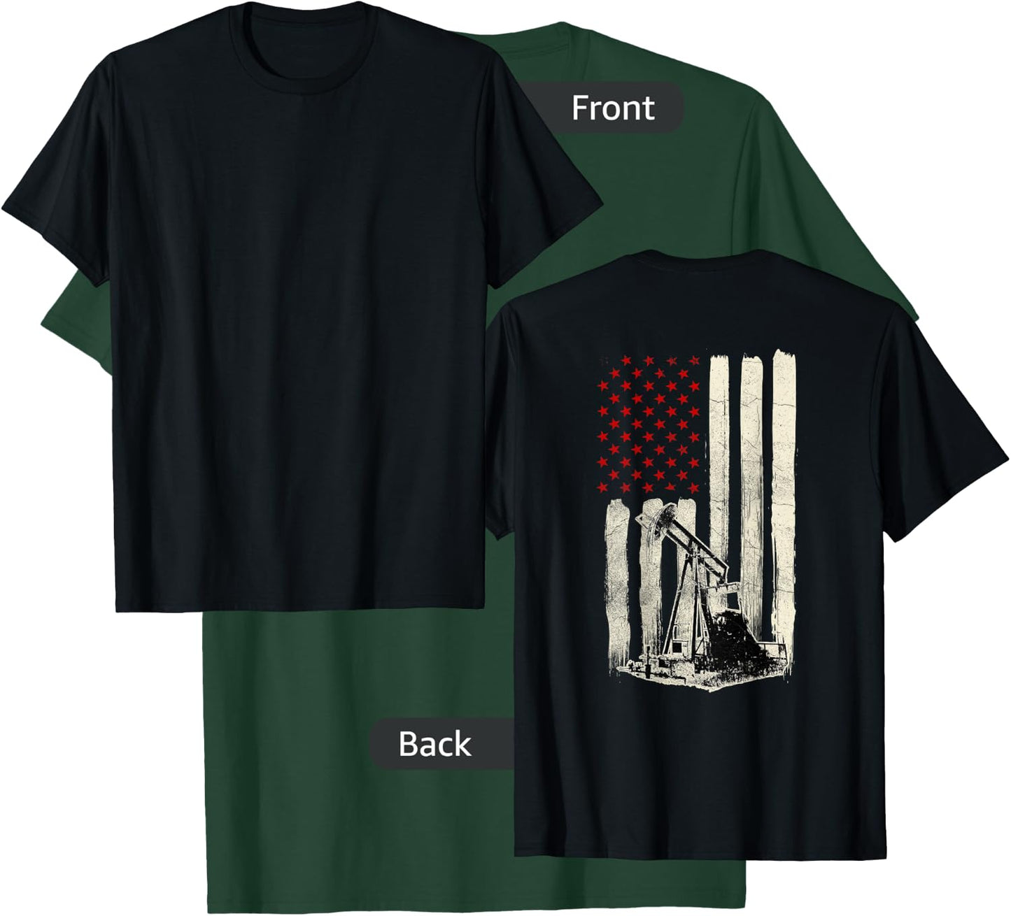 Oilfield Workers Oil Rig Roughneck Design On Back T-Shirt - T-Shirt | Forest