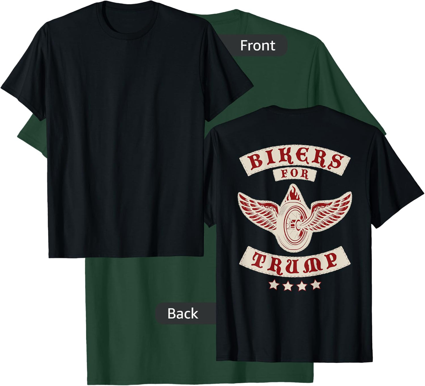 Bikers For Trump 2020 MC ( Design on Back) T-Shirt - T-Shirt | Forest