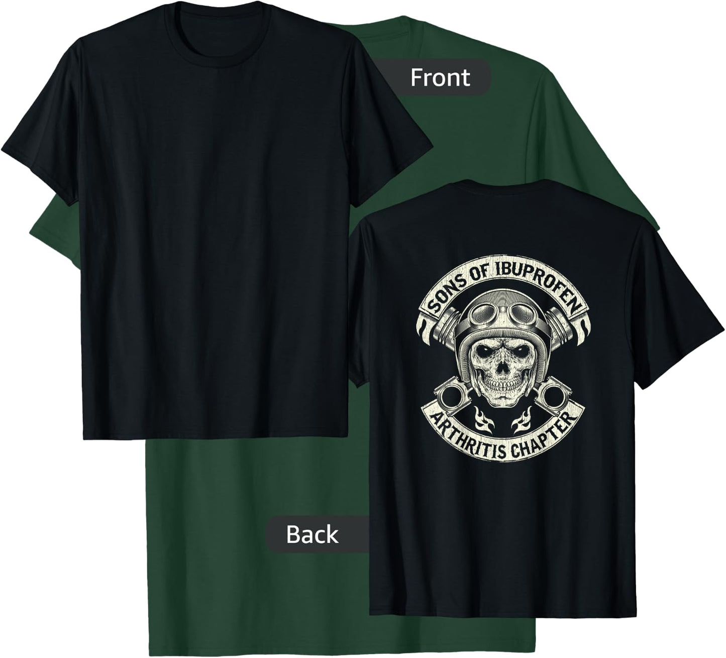 BACK PRINT Vintage Son of Ibuprofen Funny Biker T-Shirt - T-Shirt | Forest