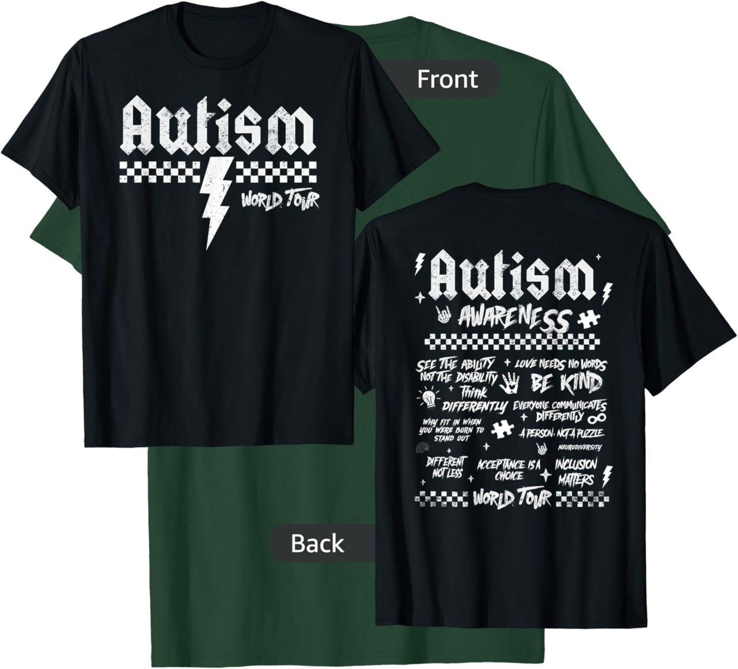 Autism World Tour Autism Awareness Mom Mama Be Kind T-Shirt - T-Shirt | Forest